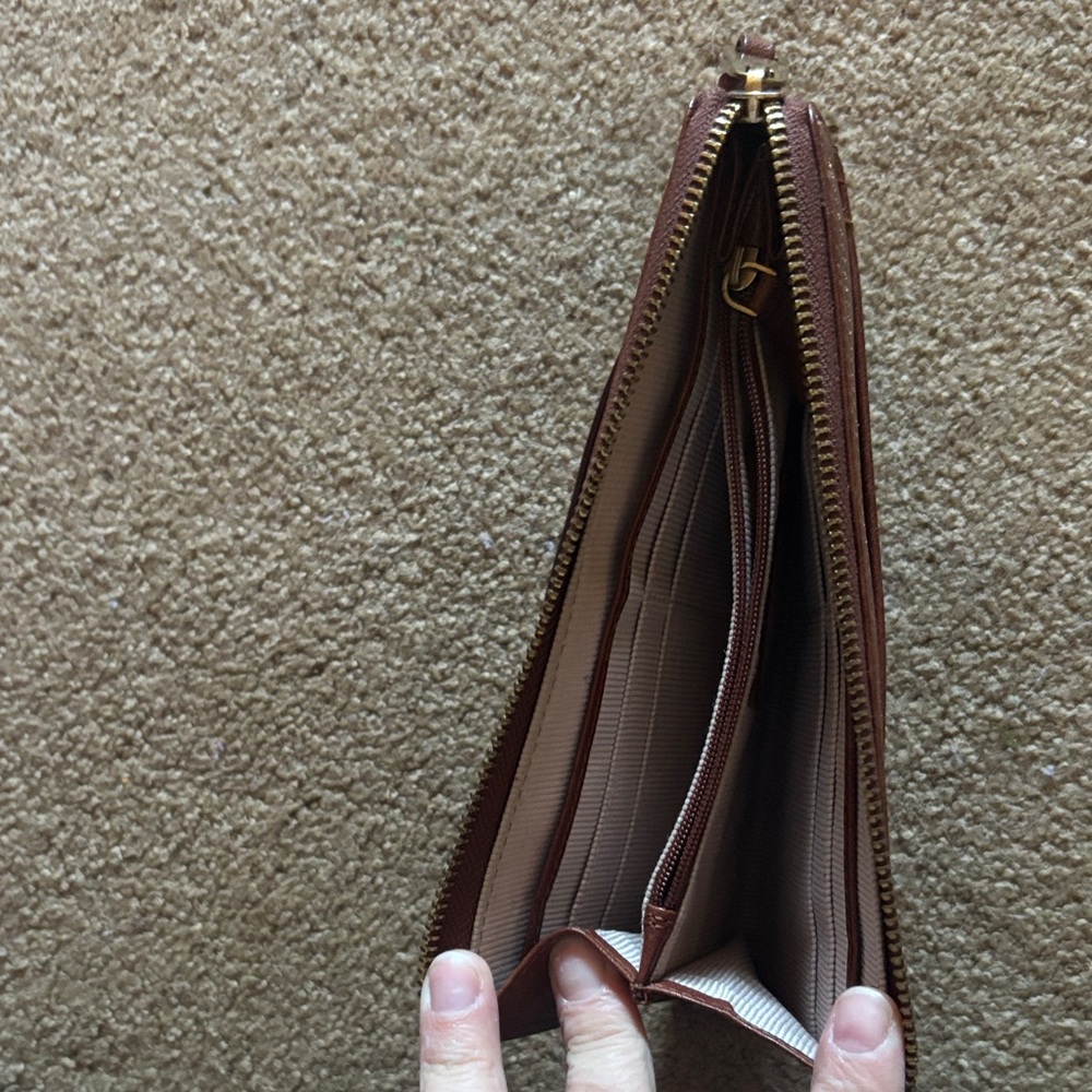Margot Rich Brown Leather Wristlet - Picture 7 of 7